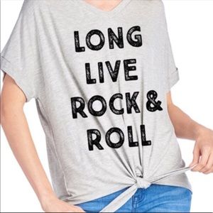 🆕 Heather Grey Music T-shirt with a tie front